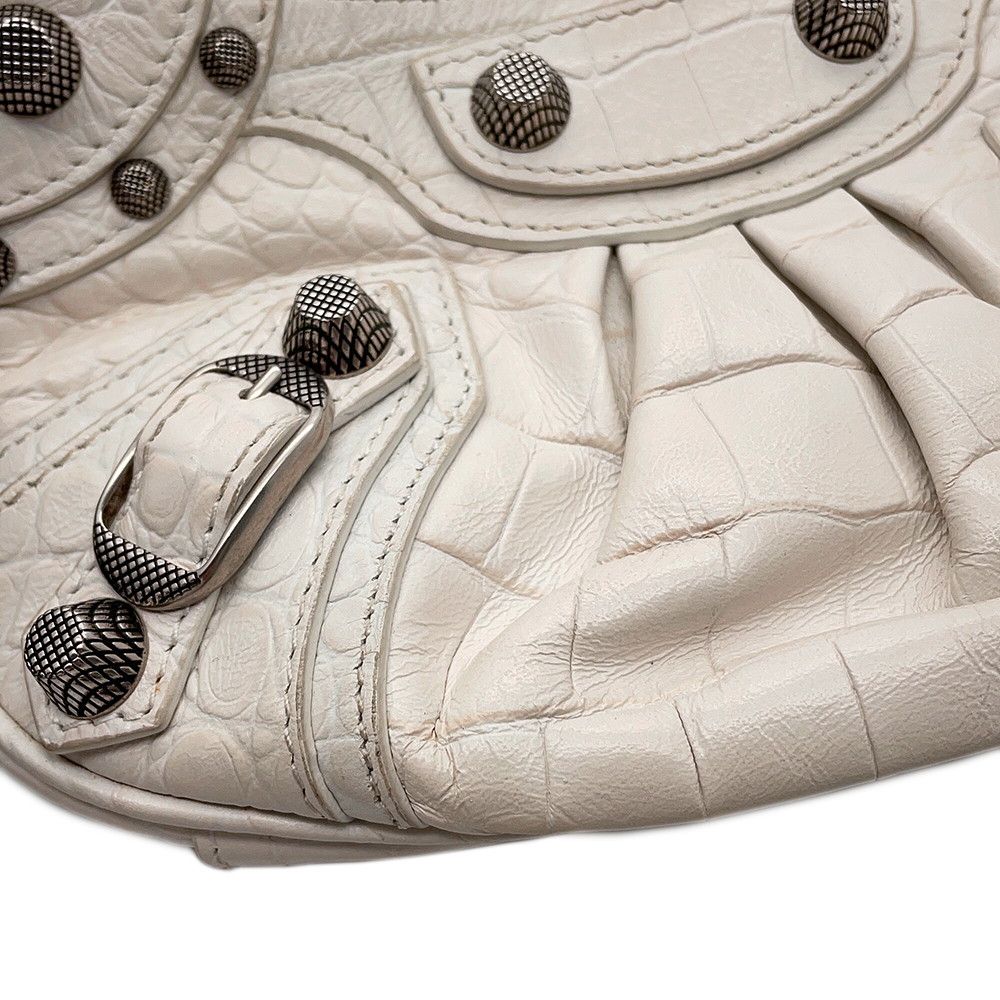 Balenciaga Shoulder Bag le Cagole Mini Embossed Leather 2-Way White — view 8