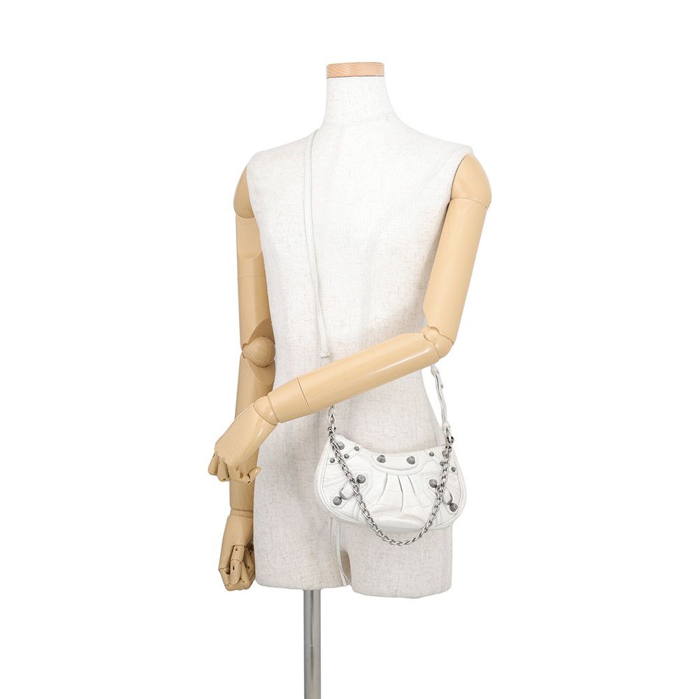 Balenciaga Shoulder Bag le Cagole Mini Embossed Leather 2-Way White — view 5