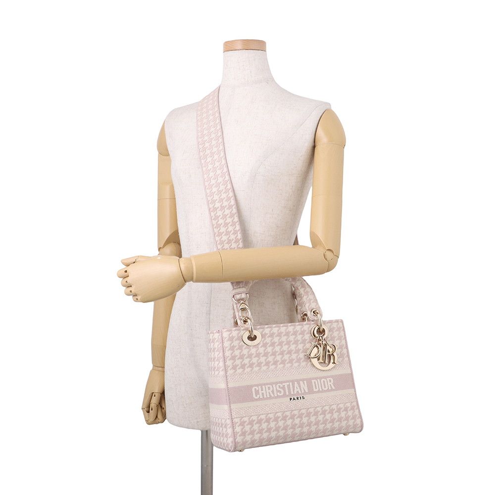 Dior Handbag Light Houndstooth Canvas 2-Way — view 5