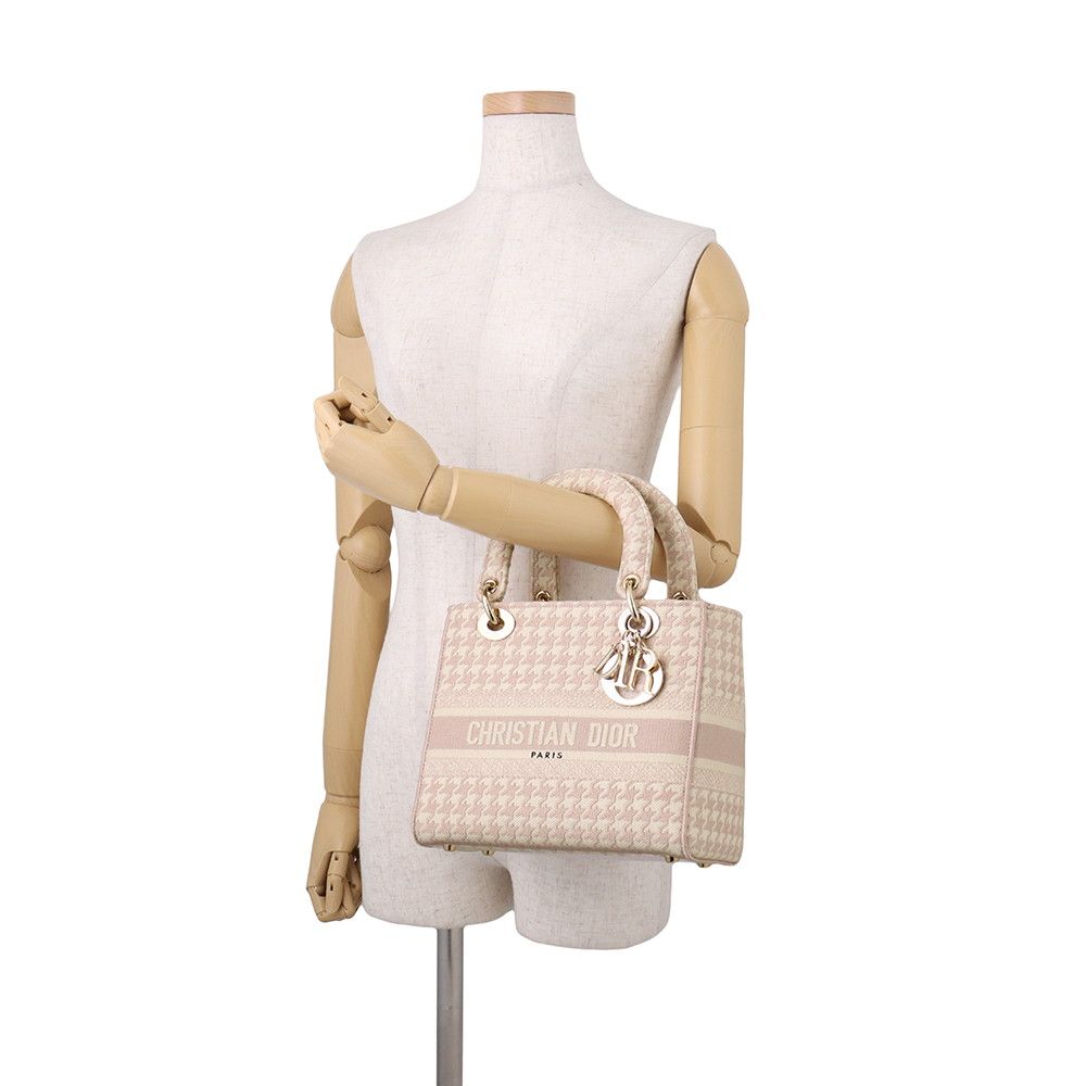 Dior Handbag Light Houndstooth Canvas 2-Way — view 4