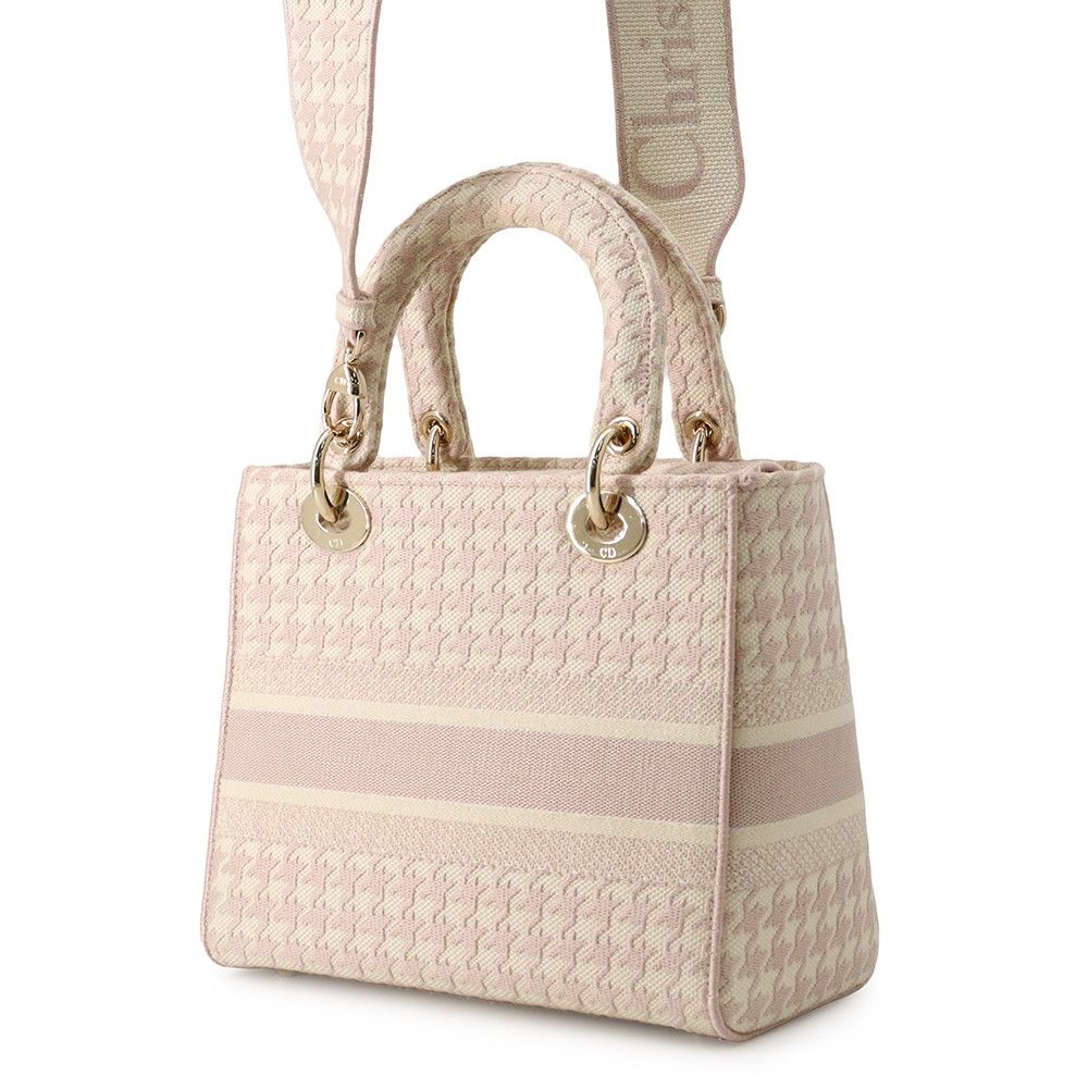 Dior Handbag Light Houndstooth Canvas 2-Way — view 2