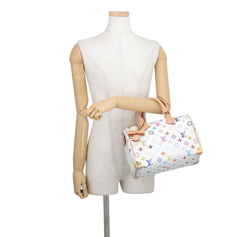 Louis Vuitton Monogram Multicolor LV TM Speedy Bandouliere 25 2-Way White — view 4