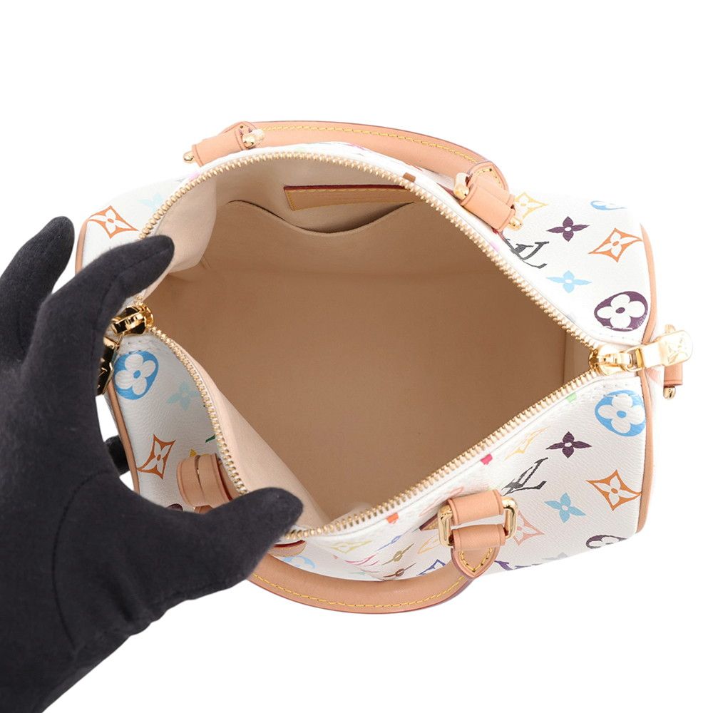 Louis Vuitton Monogram Multicolor LV TM Speedy Bandouliere 25 2-Way White — view 6