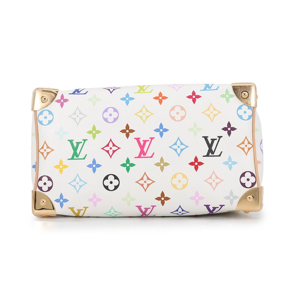 Louis Vuitton Monogram Multicolor LV TM Speedy Bandouliere 25 2-Way White — view 3
