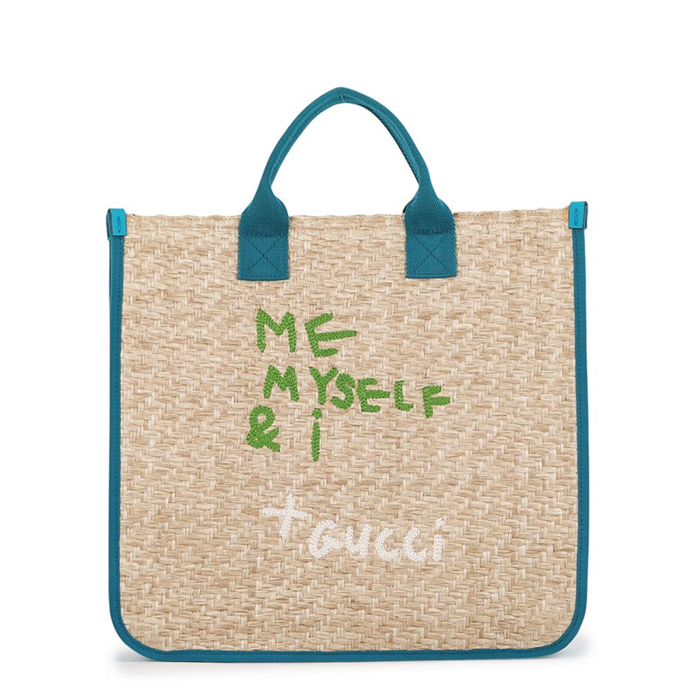 Gucci Tote Children's Straw Canvas Handbag