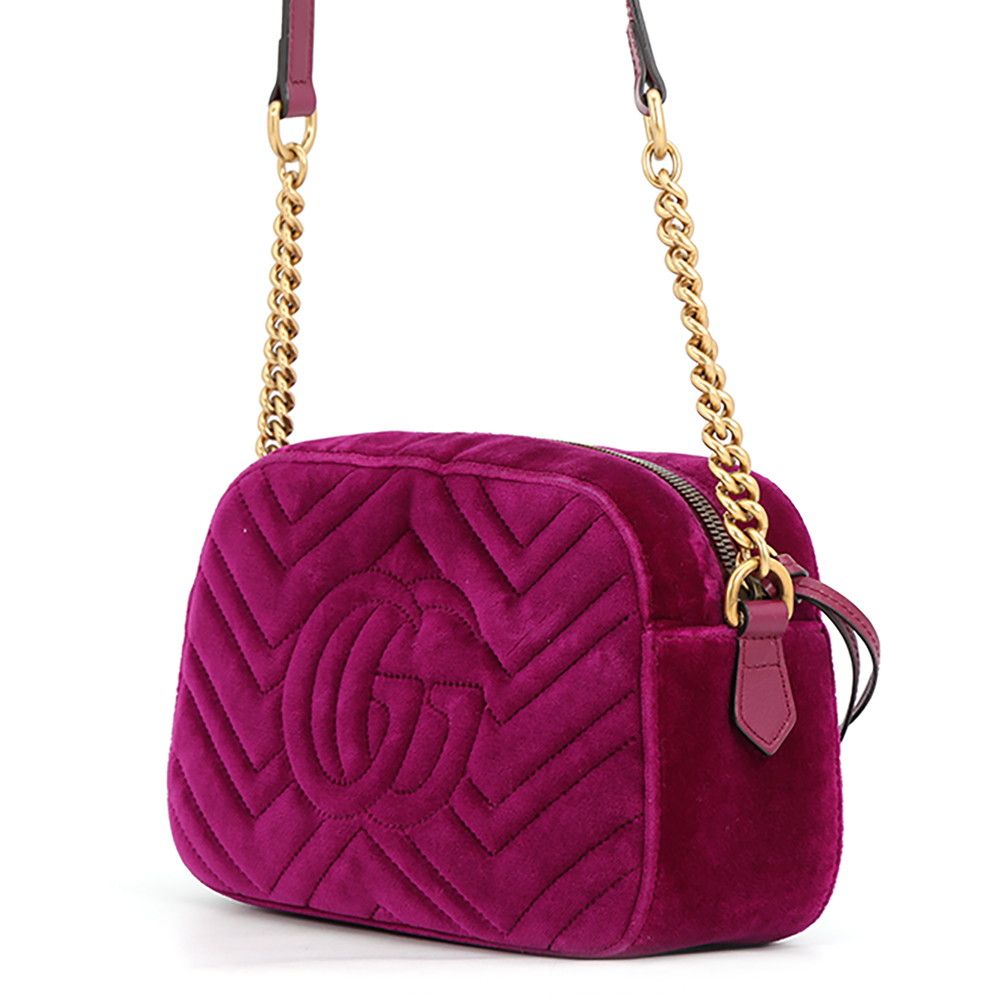 Gucci Shoulder Bag GG Marmont Quilted Small Velvet Chain — view 2