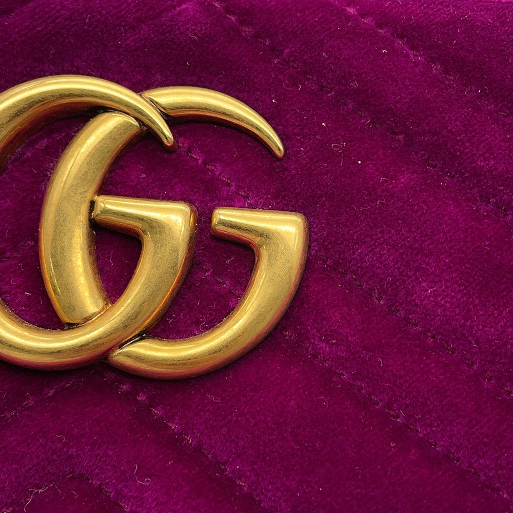 Gucci Shoulder Bag GG Marmont Quilted Small Velvet Chain — view 7