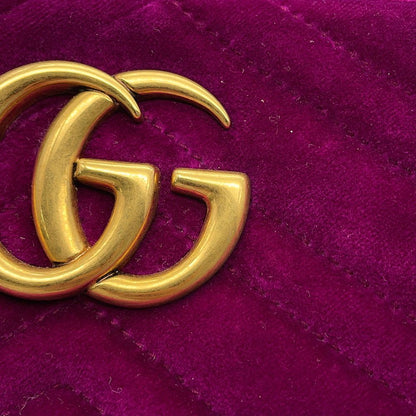 Gucci Shoulder Bag GG Marmont Quilted Small Velvet Chain — view 7