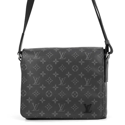 Louis Vuitton Shoulder Bag Monogram Eclipse District PM Black
