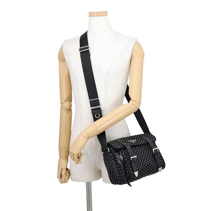 Prada Shoulder Bag Triangle Logo Studs Nylon Black — view 4