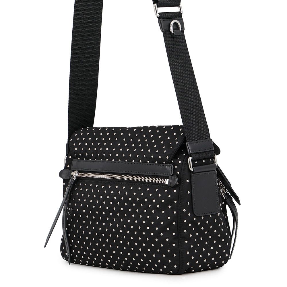 Prada Shoulder Bag Triangle Logo Studs Nylon Black — view 2