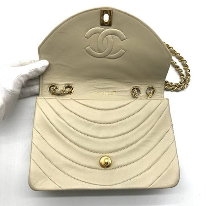 Chanel CC Logo Turnlock Chain Shoulder Bag Gold Double Beige — view 7