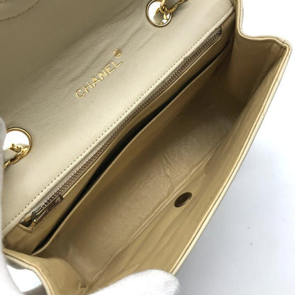 Chanel CC Logo Turnlock Chain Shoulder Bag Gold Double Beige — view 8