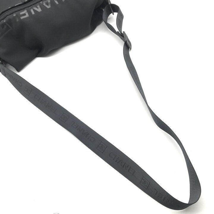 Chanel CC Logo Sports Shoulder Bag Black — view 7