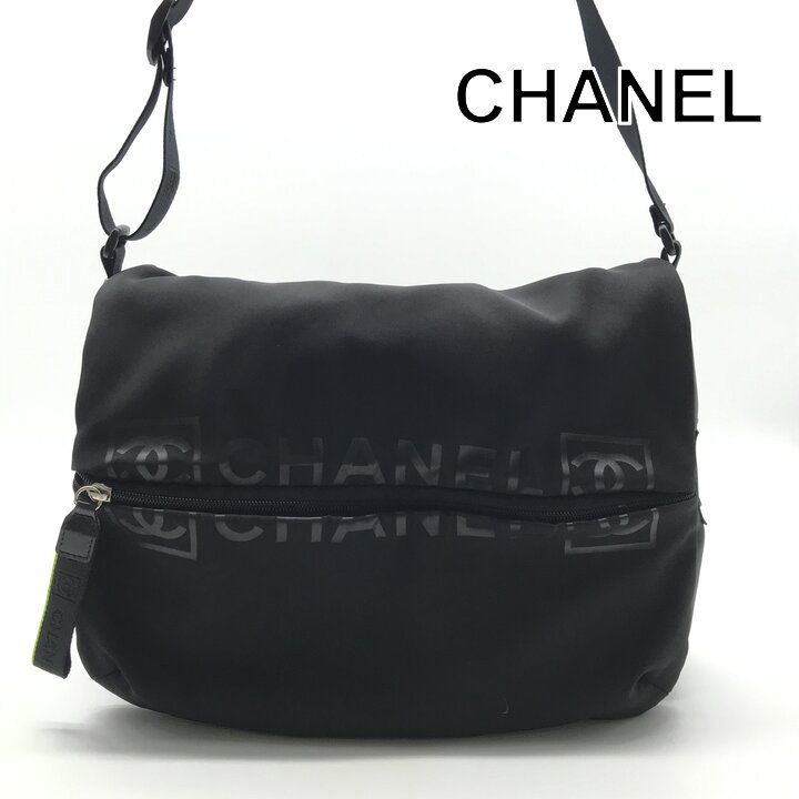 Chanel CC Logo Sports Shoulder Bag Black