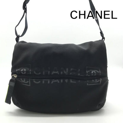 Chanel CC Logo Sports Shoulder Bag Black