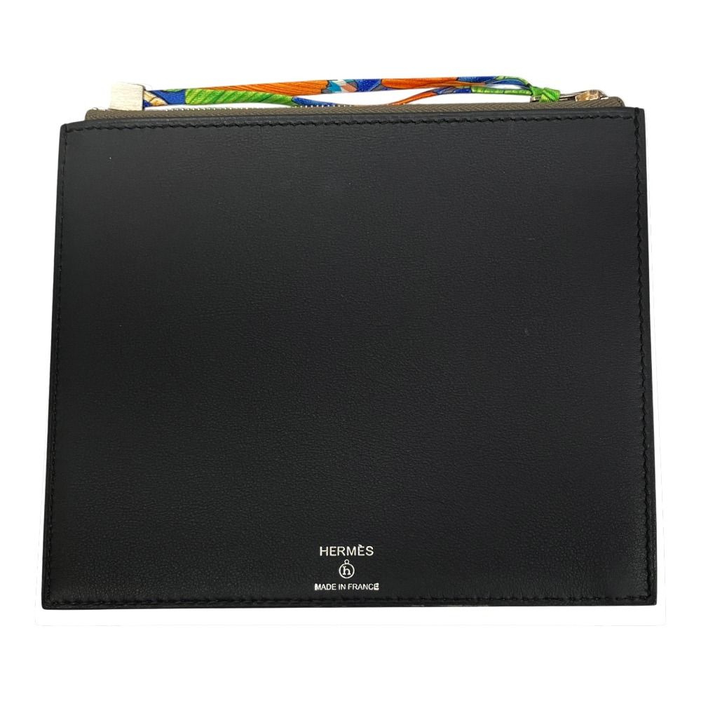Hermes Petit h Flat Case Veau Epsom Veau Swift Pouch Mini Bag Brown — view 2