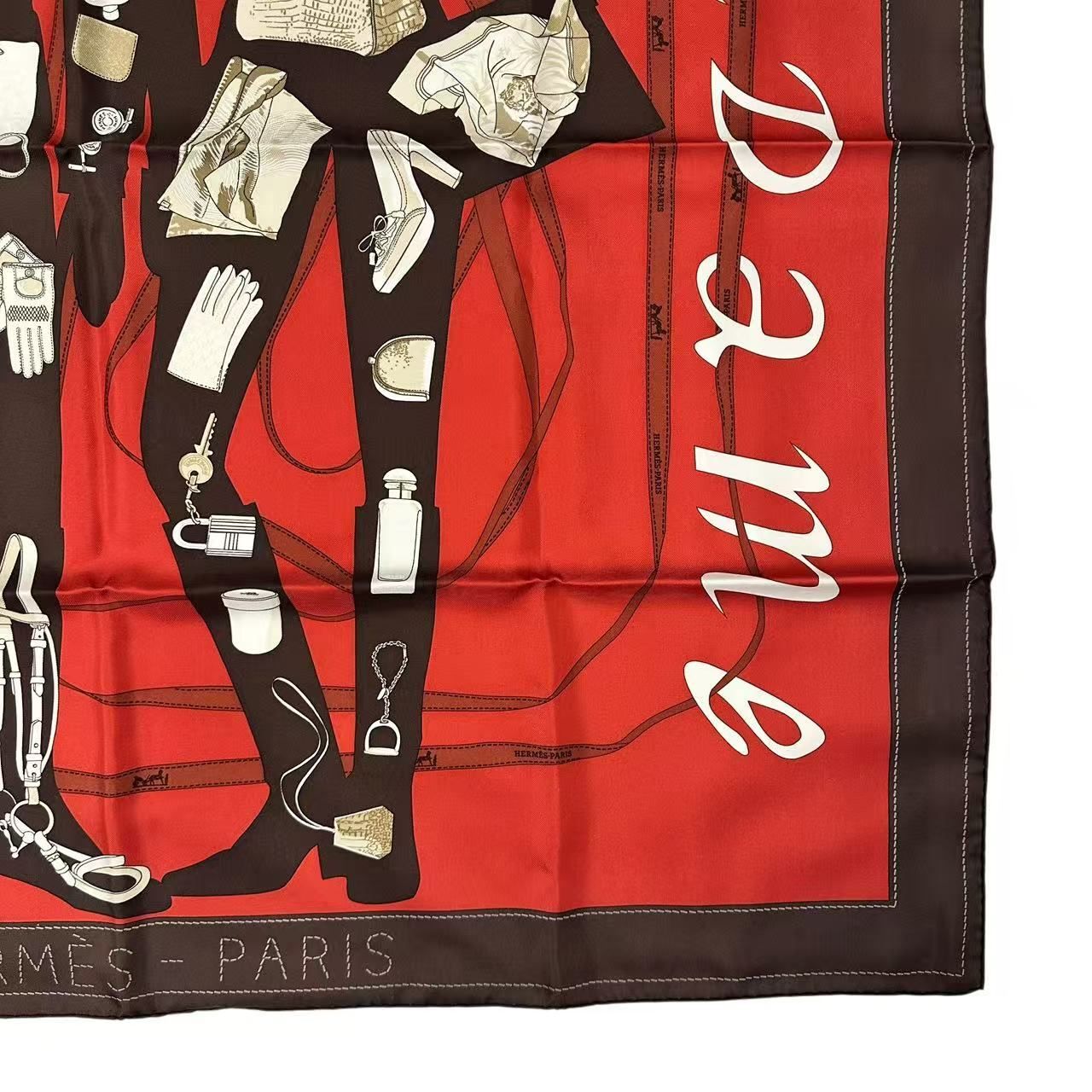 Hermes Scarf Carre 90 Silk Monsieur Et Madame & — view 6