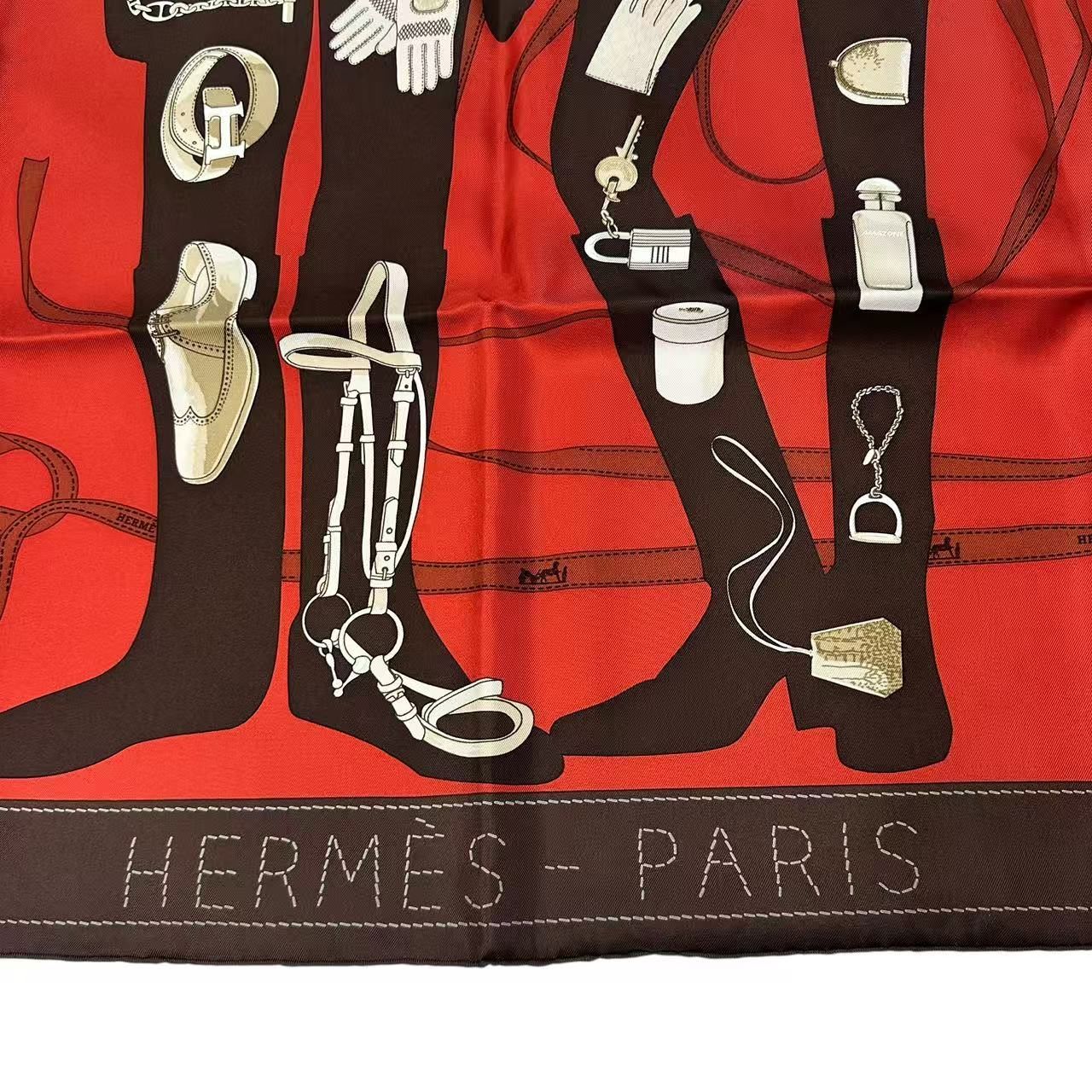Hermes Scarf Carre 90 Silk Monsieur Et Madame & — view 7
