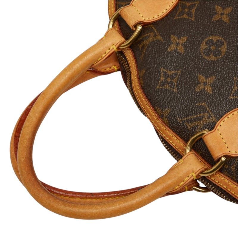 Louis Vuitton Monogram Lockit PM Handbag Brown Leather — view 8