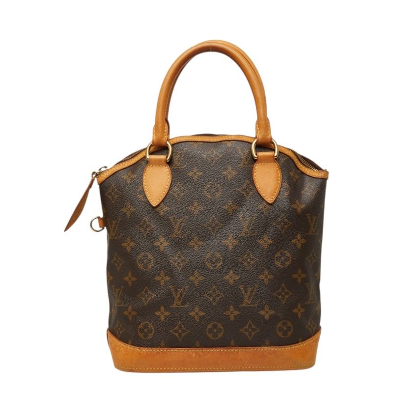 Louis Vuitton Monogram Lockit PM Handbag Brown Leather