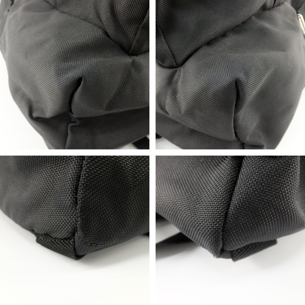 Celine Backpack Nylon Canvas Black Silver Metal Charm — view 4
