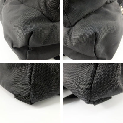 Celine Backpack Nylon Canvas Black Silver Metal Charm — view 4