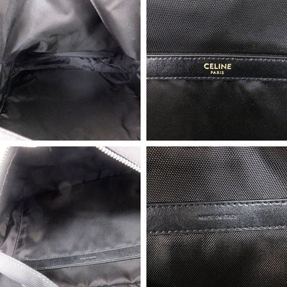 Celine Backpack Nylon Canvas Black Silver Metal Charm — view 7