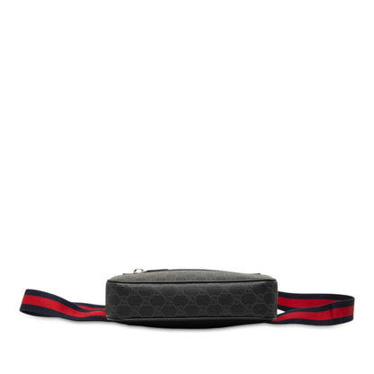 Gucci GG Supreme Belt Bag Gray Red Navy Leather — view 3