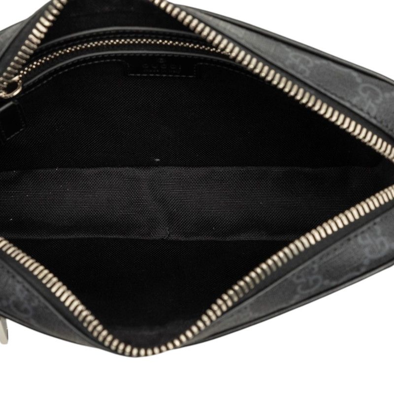 Gucci GG Supreme Belt Bag Gray Red Navy Leather — view 4