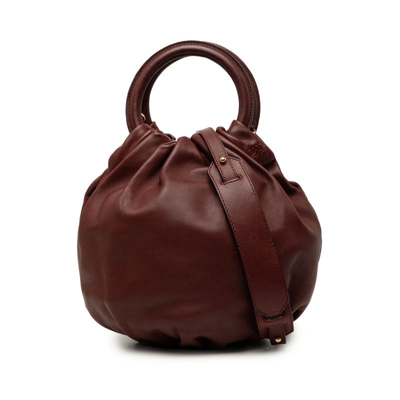 Loewe Anagram Bounce 2-Way Shoulder Bag Wine Red Leather