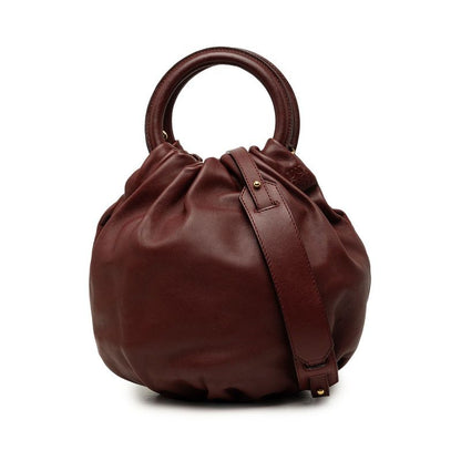 Loewe Anagram Bounce 2-Way Shoulder Bag Wine Red Leather