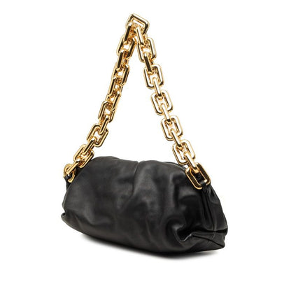 Bottega Veneta the Chain Pouch Handbag Shoulder Black Gold Leather — view 2