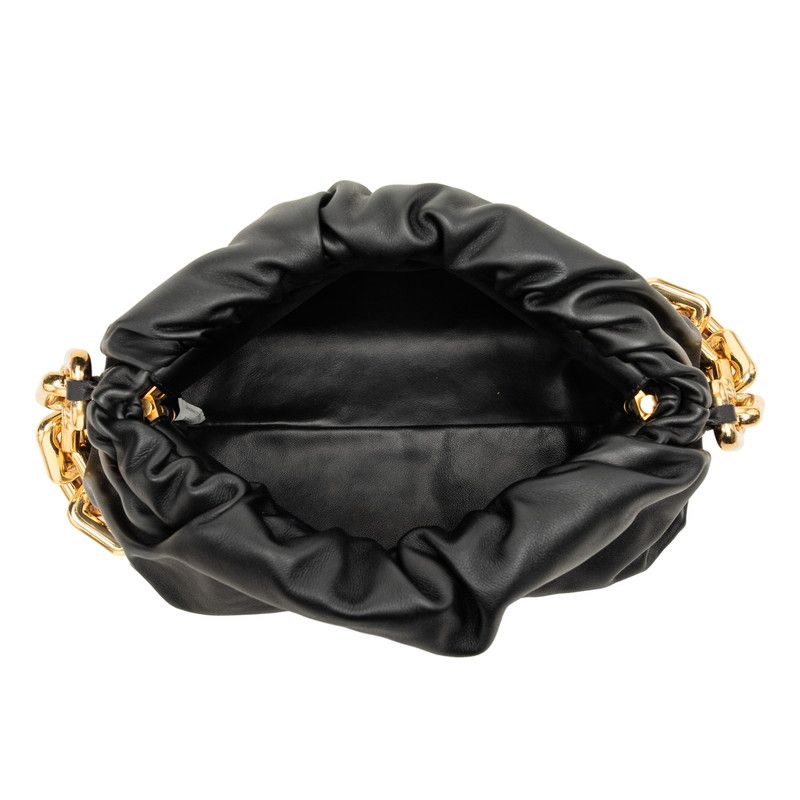 Bottega Veneta the Chain Pouch Handbag Shoulder Black Gold Leather — view 4