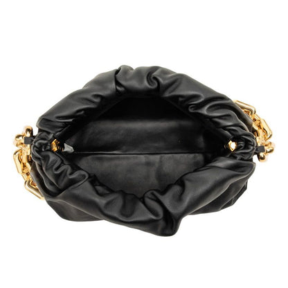 Bottega Veneta the Chain Pouch Handbag Shoulder Black Gold Leather — view 4