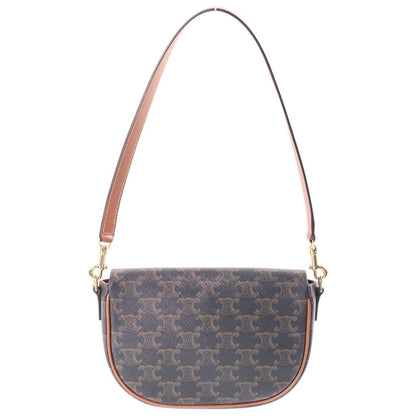 Celine Triomphe Folco Shoulder Bag 2-Way Brown Leather — view 2