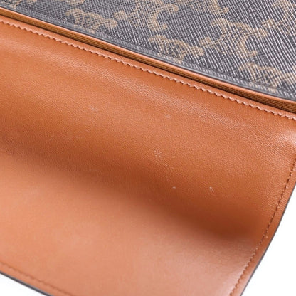 Celine Triomphe Folco Shoulder Bag 2-Way Brown Leather — view 7