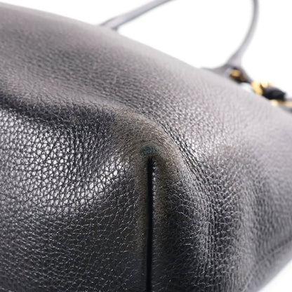 Prada Vitello Phoenix Leather 2-Way Hand Shoulder Tote Bag Gold Black — view 7