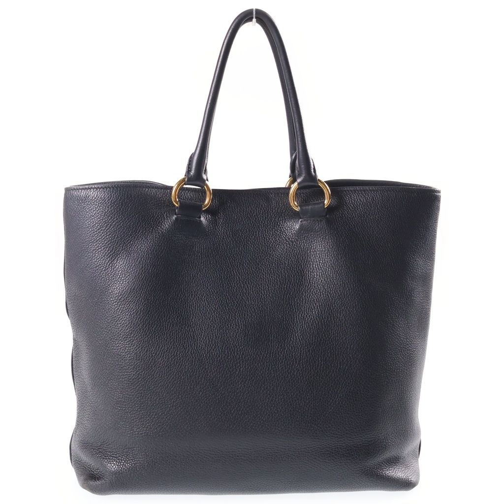 Prada Vitello Phoenix Leather 2-Way Hand Shoulder Tote Bag Gold Black — view 2