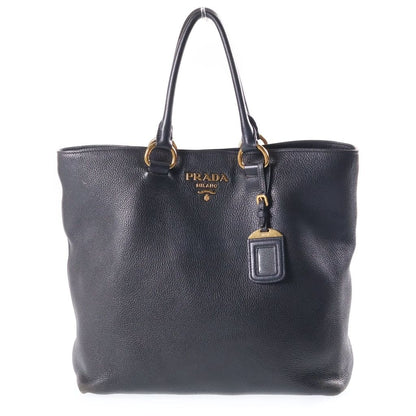 Prada Vitello Phoenix Leather 2-Way Hand Shoulder Tote Bag Gold Black