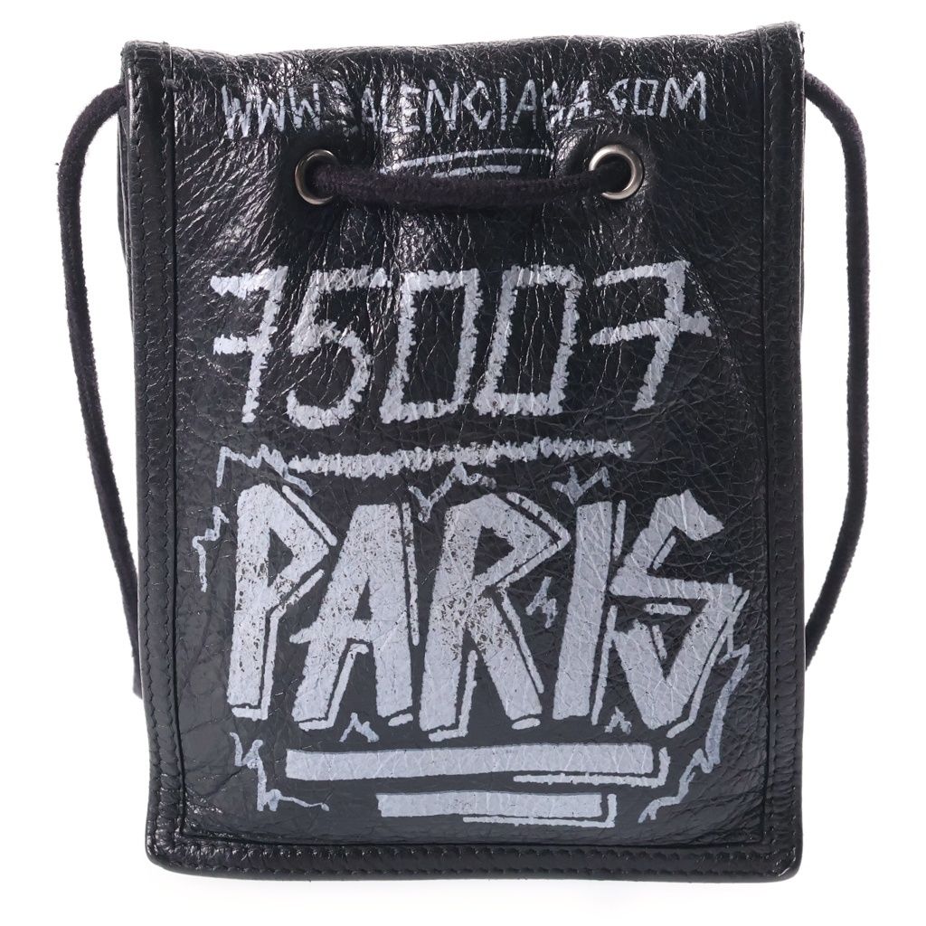 Balenciaga Explorer Graffiti Shoulder Bag Black — view 2