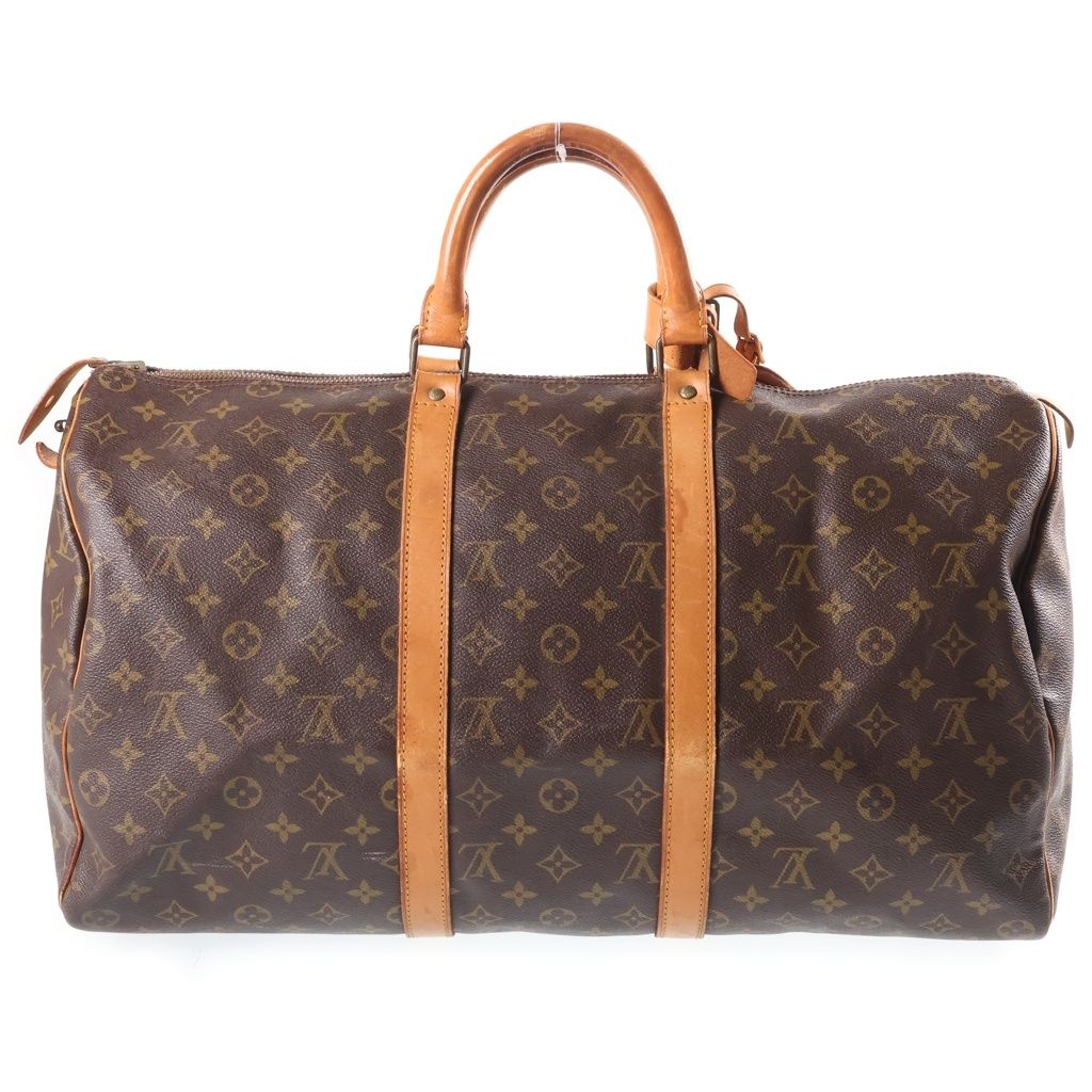 Louis Vuitton Monogram Keepall 50 Leather Boston Bag Brown 83 — view 2