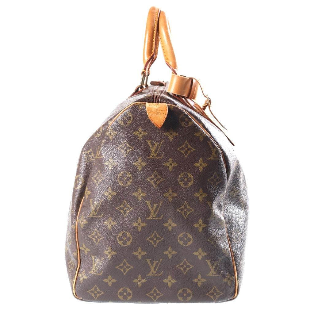 Louis Vuitton Monogram Keepall 50 Leather Boston Bag Brown 83 — view 3