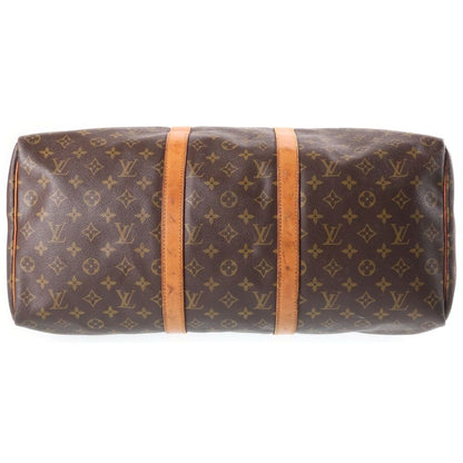 Louis Vuitton Monogram Keepall 50 Leather Boston Bag Brown 83 — view 4