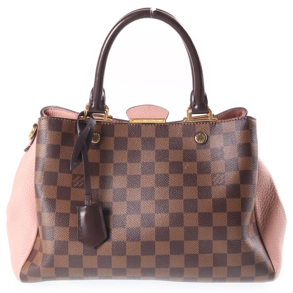 Louis Vuitton Damier Brittany Leather 2-Way Bag Brown Pink