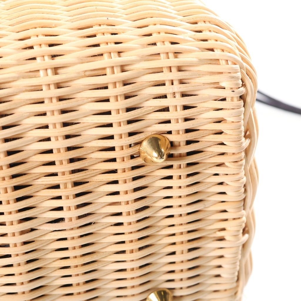 Dior Lady Dior Shoulder Bag Rattan Oblique Beige Navy — view 6