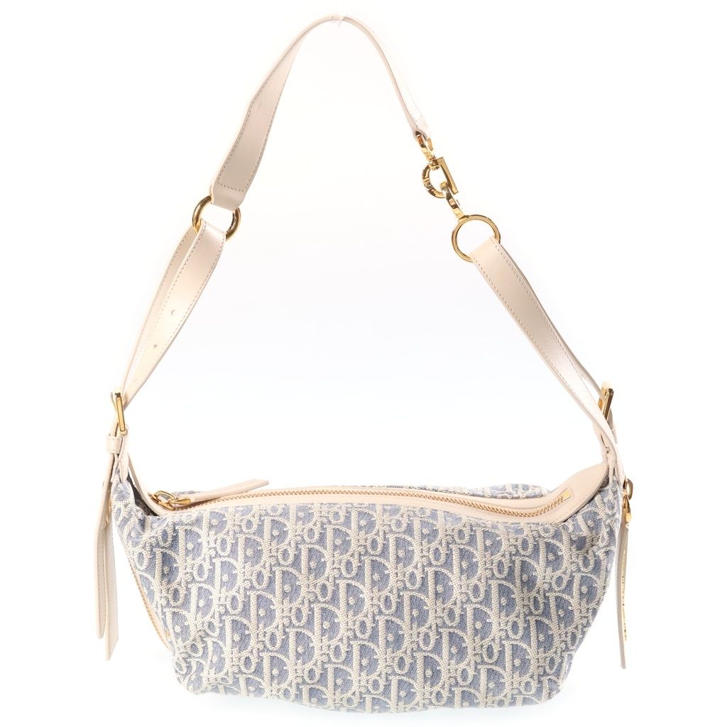 Dior D-journey Small Shoulder Bag Blue Canvas Leather