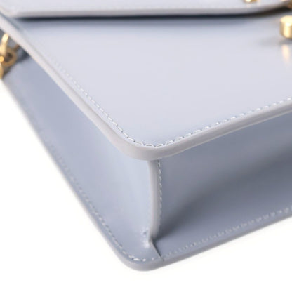 Celine Chain Wallet Margo Triomphe Shiny Calfskin Gold Gray Blue Shoulder Bag — view 5