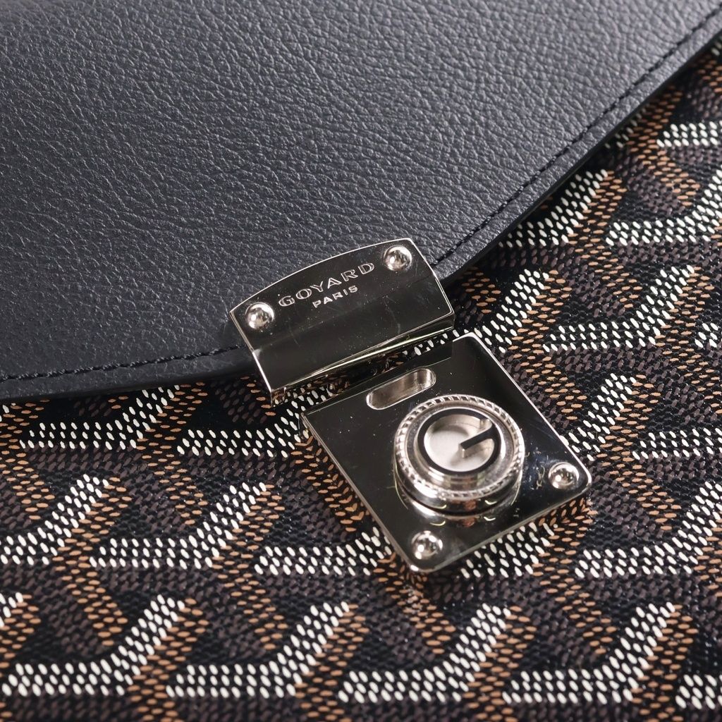Goyard Sheepuru Pouch Wallet Shoulder Bag Leather Black — view 6