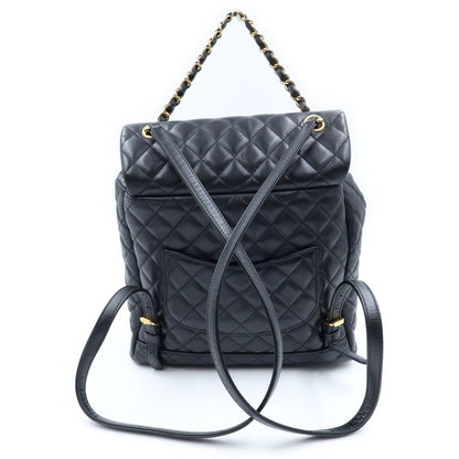 Chanel Quilted CC Logo Backpack Black Gold — view 2